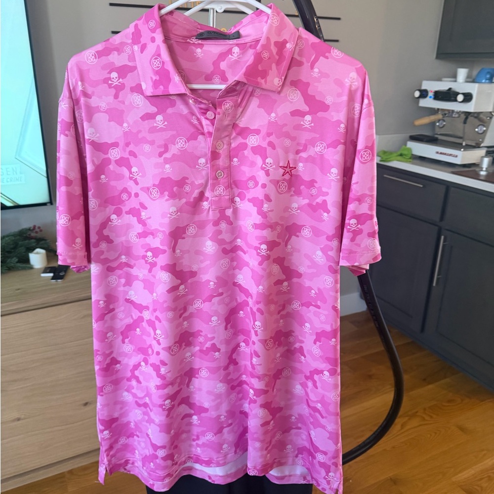 G/FORE Pink and White Shirt